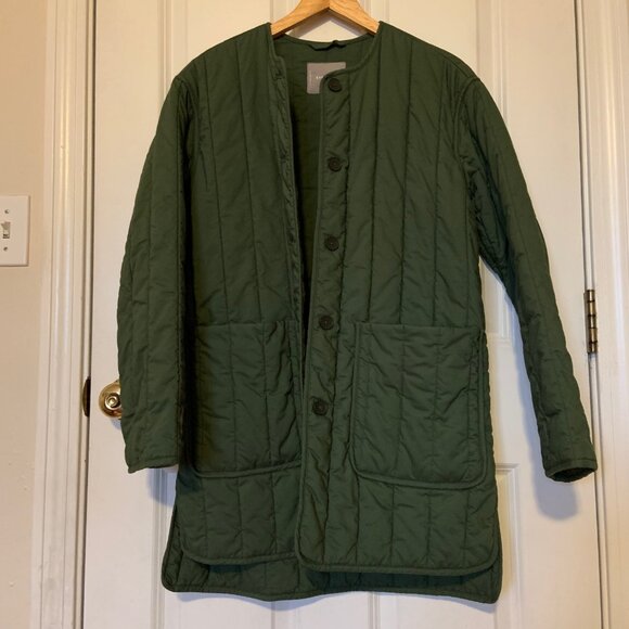 Everlane Cotton Quilted Jacket Green Small - Picture 1 of 4
